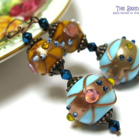 Bohemian lampwork earrings