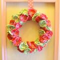 Satin Flower Spring Wreath