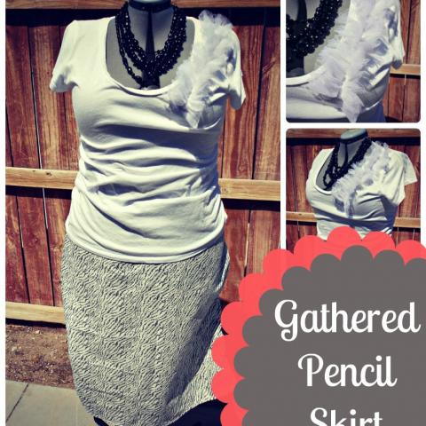 Simple Gathered Pencil Skirt